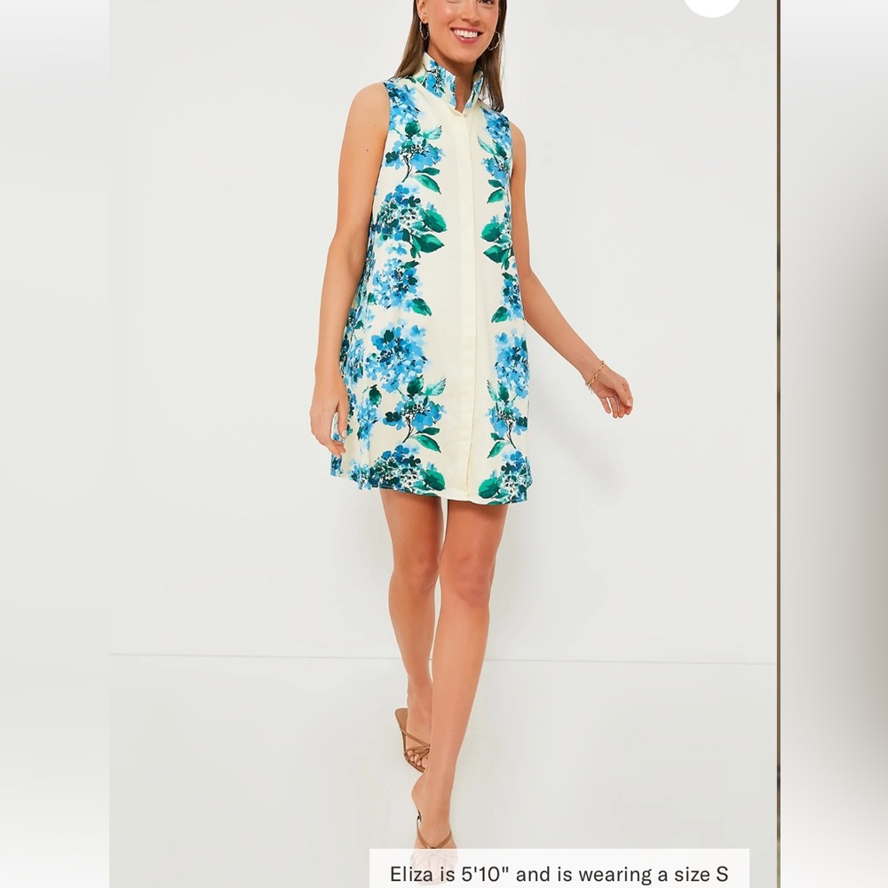 Tuckernuck Water's Edge Hydrangea Sleeveless Charlie Dress - Picture 3 of 15